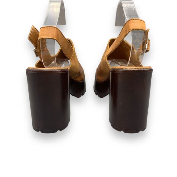 ROC Misty Slingback Sandal Size EU 40 US 8.5-9 Brown Leather Chunky Open Toe Y2K - Picture 8 of 14